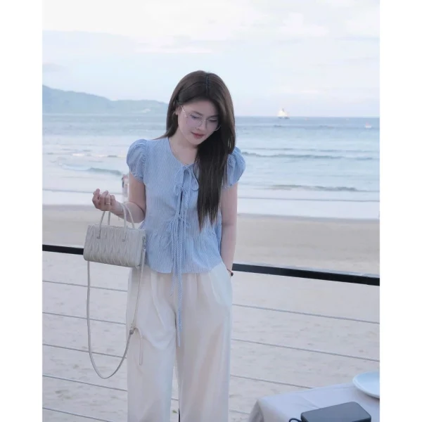 Áo Sơ Mi Kiểu Nữ - Chất Đũi QC Phong Cách Thanh Lịch N1586