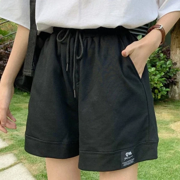Quần Short Nữ Dáng Rộng Cạp Chun - Quần đùi nữ mặc hè vải thun mát thể thao basic