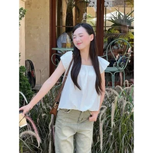 Áo kiểu cổ rộng dáng bồng miho house